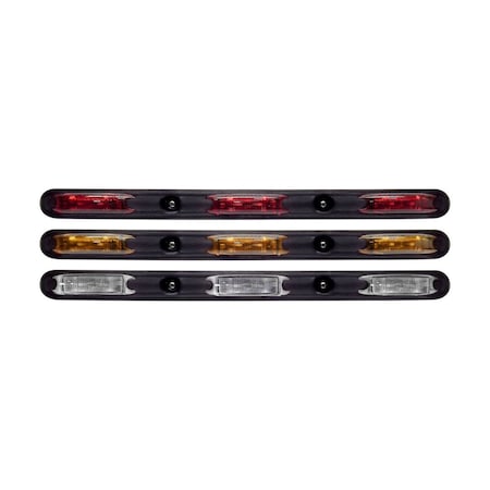 Tecniq Tri-Bar Red Led, Red Lens, Blk Body, Pigtail TQ S51-RR00-1